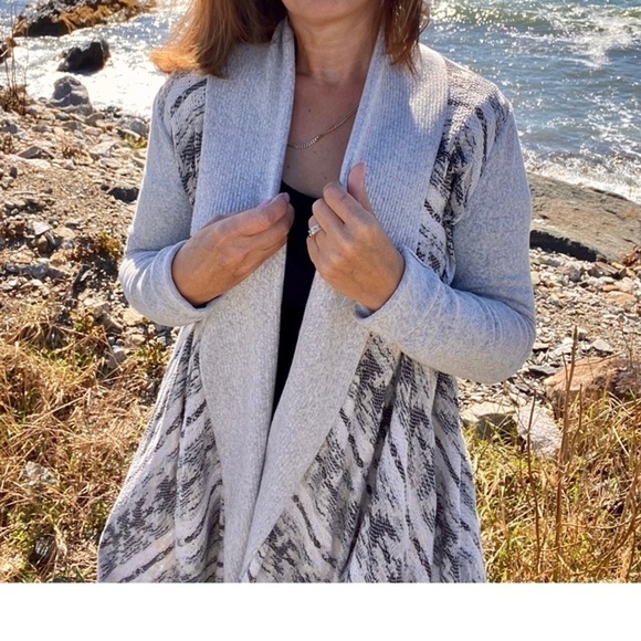 Lucky Brand open cardigan with waterfall front, in 💯 cotton - Picture 2 of 15